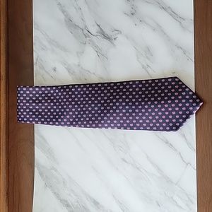 Angelo Bosani Men's Vintage Navy and Red Silk Tie